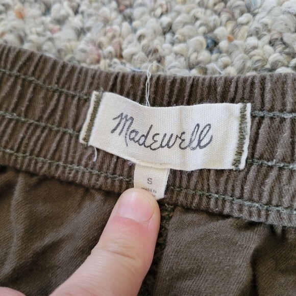 Madewell Olive Green Side Tie Pull On Shorts Size Small - Picture 4 of 7